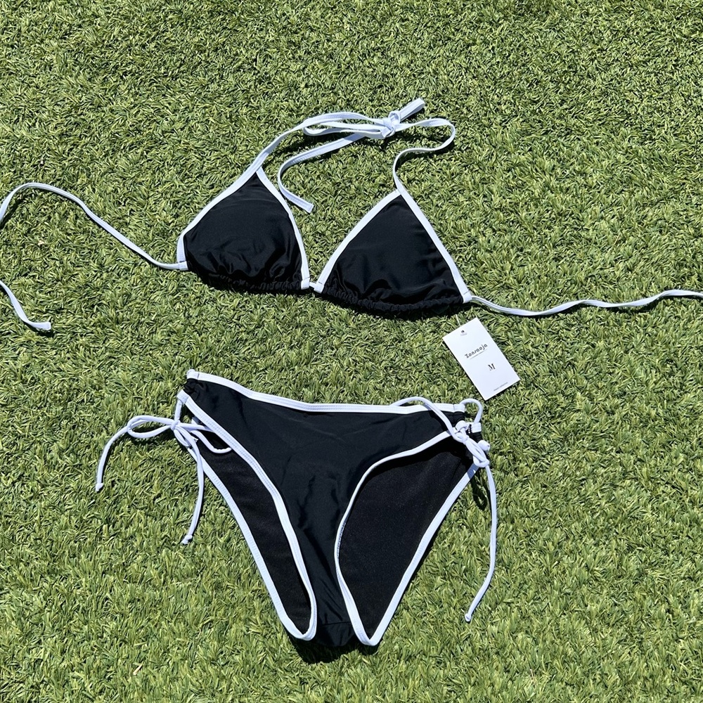 Black and White String Bikini